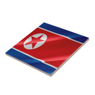 Carreau zKP002 Corée du Nord agitant FLAG Corée du Nord