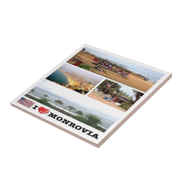 Carreau zLR008 MONROVIA I Love, Mosaic, Liberia, (Côté)