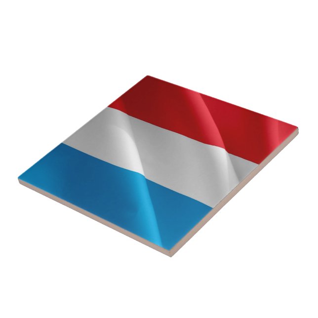 Carreau zLU002 LUXEMBOURG agitant DRAPEAU, (Côté)