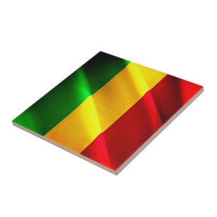 Carreau zML002 MALI, Drapeau agité, Afrique,