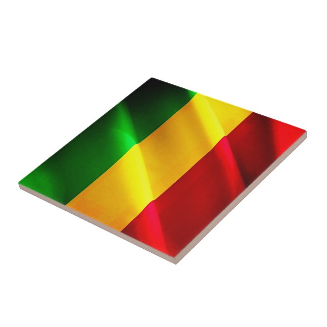 Carreau zML002 MALI, Drapeau agité, Afrique, (Côté)