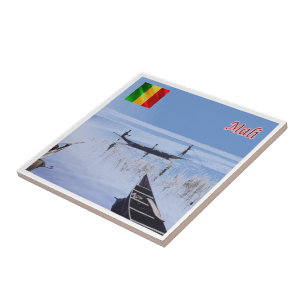 Carreau zML009 MALI, lac Sélingué, Afrique,