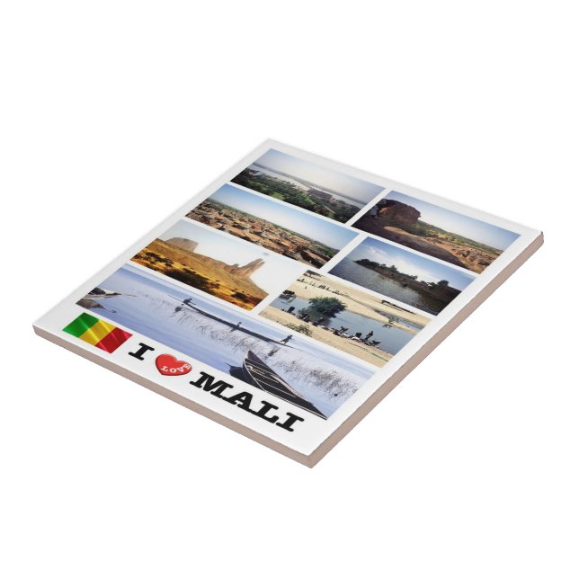 Carreau zML012 MALI I Love, Mosaic, Afrique, (Côté)