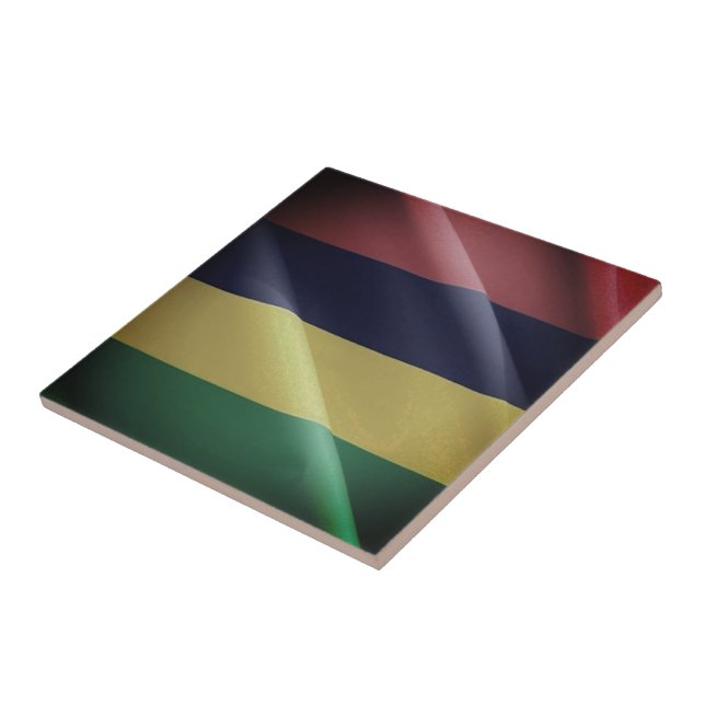Carreau zMU002 MAURITIUS, Drapeau de la vague, Afrique, (Côté)