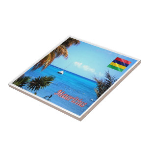 Carreau zMU025 MAURITIUS, mer de Mont Choisy, Afrique,