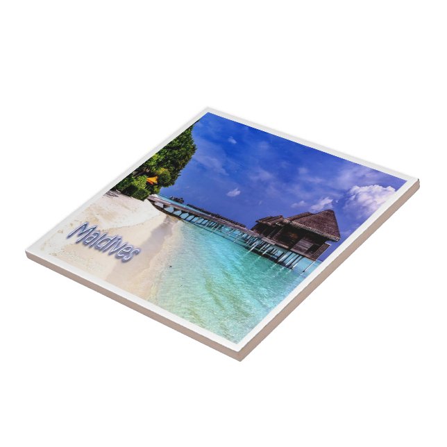 Carreau zMV004 îles MALDIVES plage, Asie, (Côté)