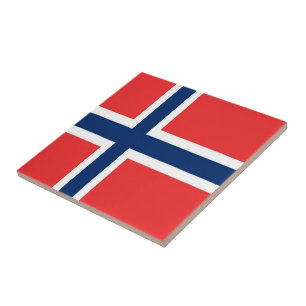 Carreau zNO001 DRAPEAU NORVÉGIEN, Norvège,