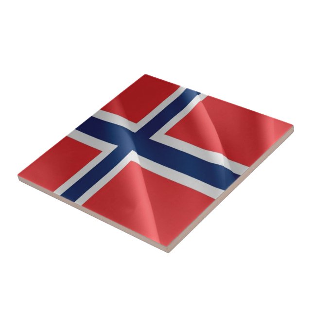 Carreau zNO002 DRAPEAU NORVÉGIEN, Norvège, (Côté)