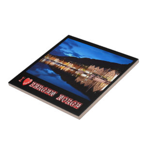 Carreau zNO021 BERGEN, Norvège "I Love",