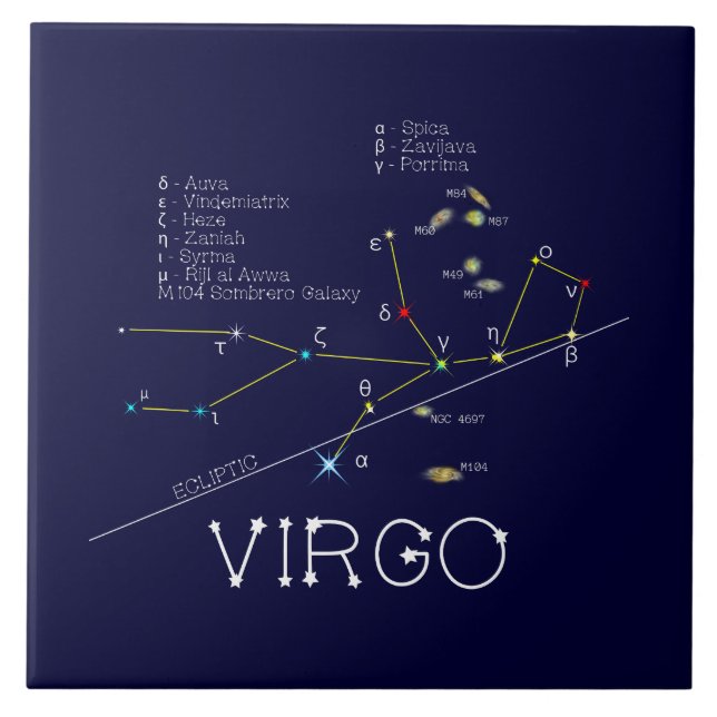 Carreau Zodiac Constellation Virgo (Devant)