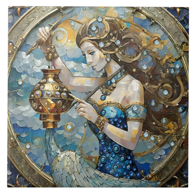 Carreau Zodiaque - Verseau Le Porteur d'Eau (Devant)