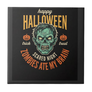 Carreau Zombies d'Halloween Ont Mangé Mon Cerveau