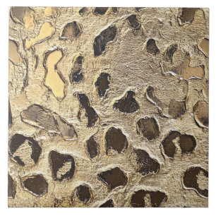 Carreau Zones d'animaux métalliques léopard d'or