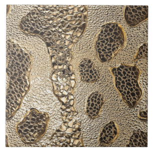 Carreau Zones d'animaux métalliques léopard d'or