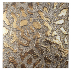 Carreau Zones d'animaux métalliques léopard d'or