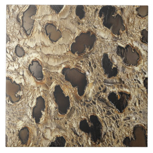 Carreau Zones d'animaux métalliques léopard d'or