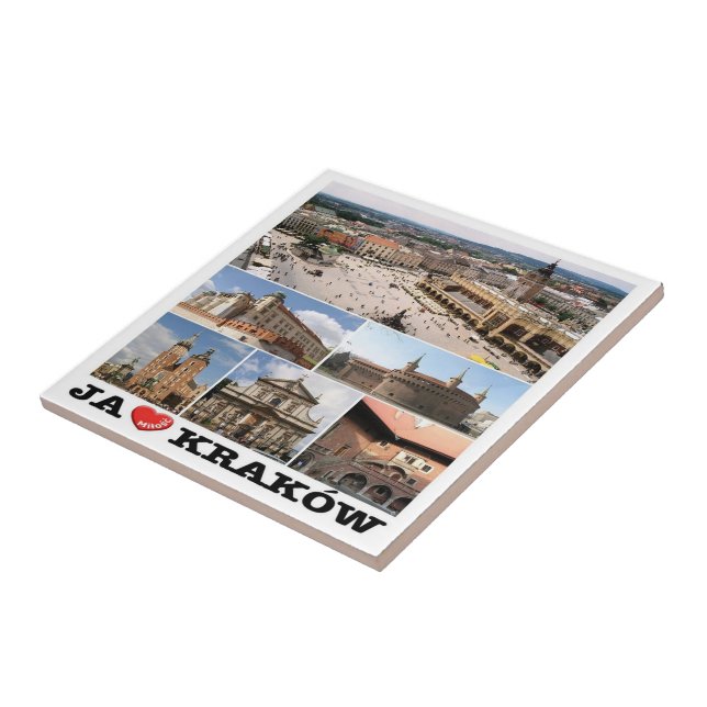 Carreau zPL020 KRAKÓW "I Love", Pologne, Europe. (Côté)