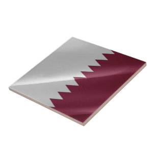 Carreau zQA002 brandissant le DRAPEAU Qatari Qatar,