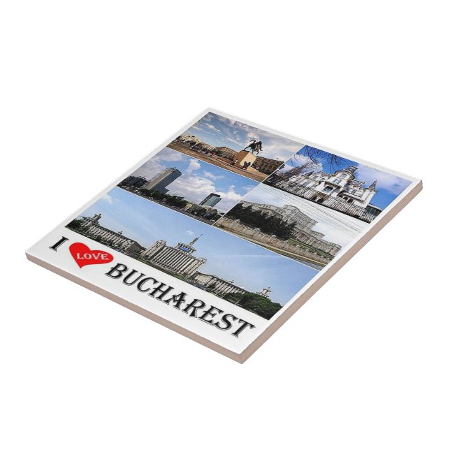 Carreau zRO010 BUCHAREST "I Love", Roumanie, Europe, (Côté)