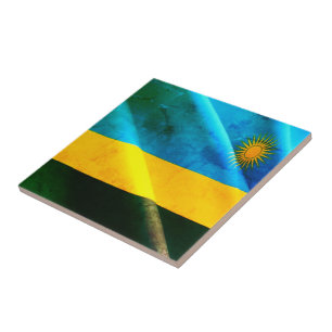 Carreau zRW002 RWANDA, Drapeau de vague, Afrique,