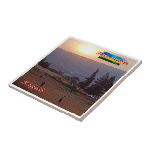 Carreau zRW006 KIGALI, Rwanda par nuit, Afrique,