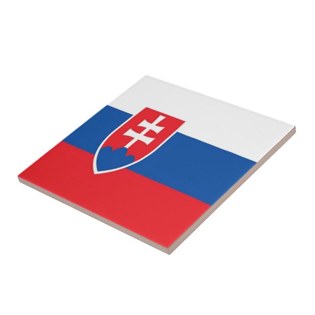 Carreau zSK001 DRAPEAU SLOVAQUE SLOVAQUIE, (Côté)