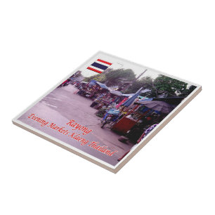 Carreau zTH013 RAYONG marchés du soir Klaeng, Thaïlande,