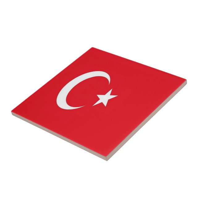 Carreau zTR001 DRAPEAU TURC TURQUIE, (Côté)