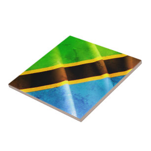 Carreau zTZ002 TANZANIE, Drapeau agité, Afrique,