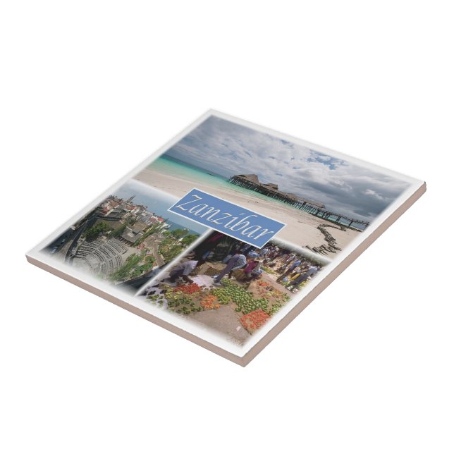 Carreau zTZ017 ZANZIBAR, Mosaïque, Tanzanie, Afrique, (Côté)