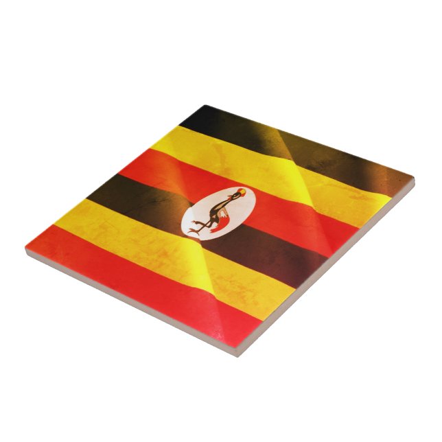 Carreau zUG002 UGANDA, Waving Flag. Africa, (Côté)