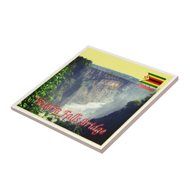 Carreau zZW006 CHUTES VICTORIA, Zimbabwe, Afrique, (Côté)