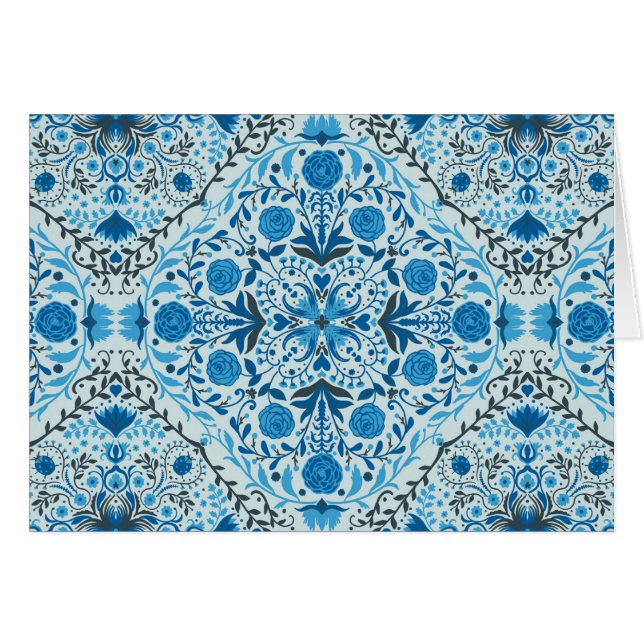 Carreaux à fleurs bleus (Devant horizontal)