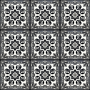 Carreaux Anciens, Noir et Blanc, Motif de Carreaux