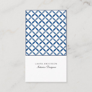 Carreaux bleu et blanc Carte de visite décorateur