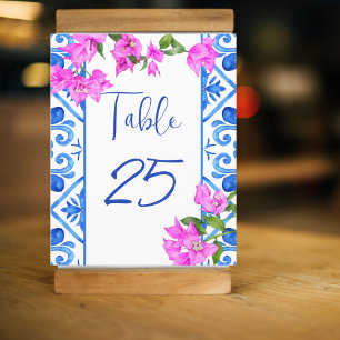 Carreaux bleus Bougainvillea Chiffres italiens