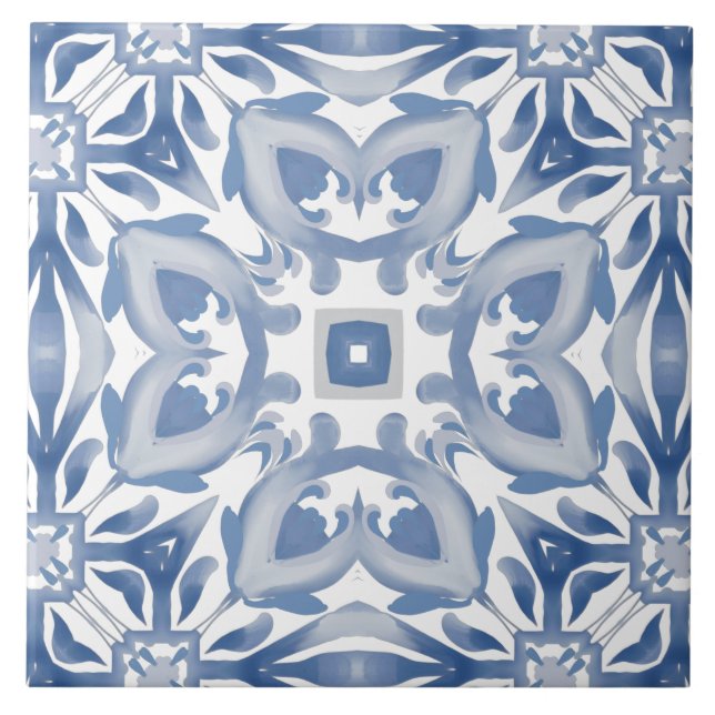 Carreaux bleus, mosaïque, majolica, (Devant)