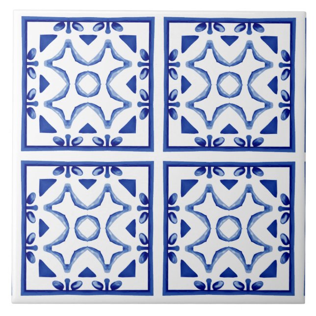 Carreaux bleus, mosaïque, majolica, (Devant)