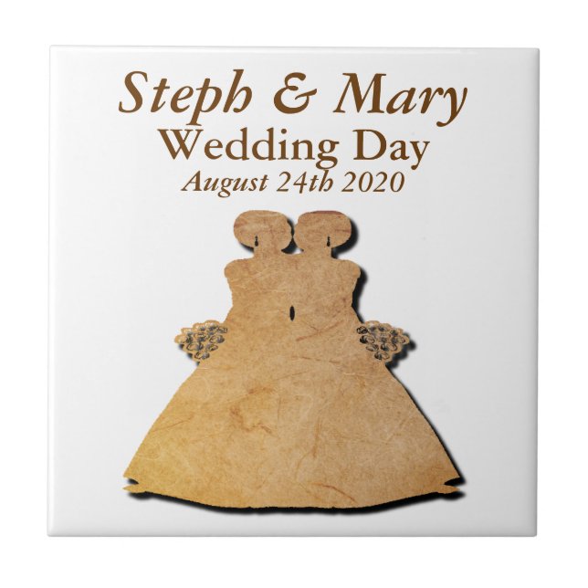 Carreaux cadeaux de Mariages gays rustiques pour l (Devant)