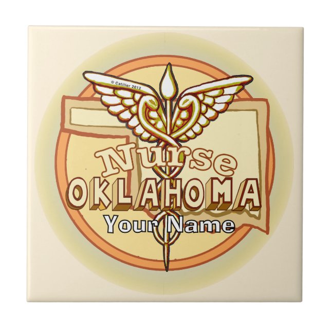 Carreaux Caducée d'infirmière de l'Oklahoma (Devant)