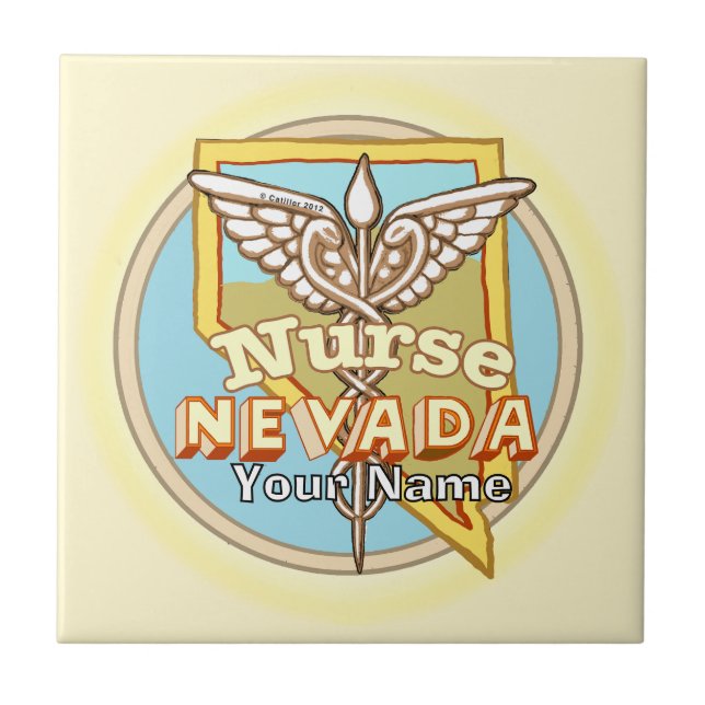 Carreaux Caducée d'infirmière du Nevada (Devant)