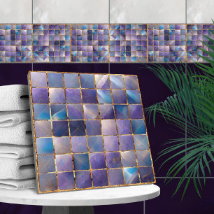 Carreaux carrés Mosaic Fluorite et or