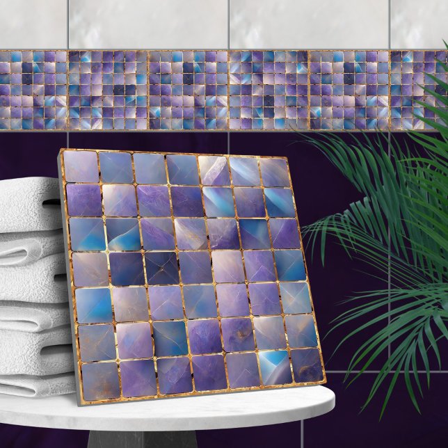 Carreaux carrés Mosaic Fluorite et or (Créateur téléchargé)