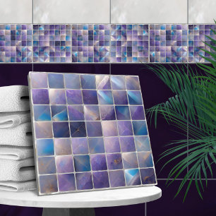 Carreaux carrés Mosaïque Fluorite et perle