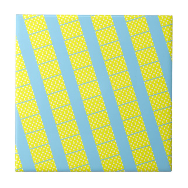 Carreaux céramique jaune Polkadot blanc (Devant)