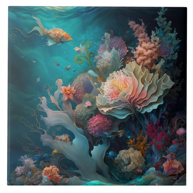 Carreaux céramiques de la vie marine et océanique (Devant)