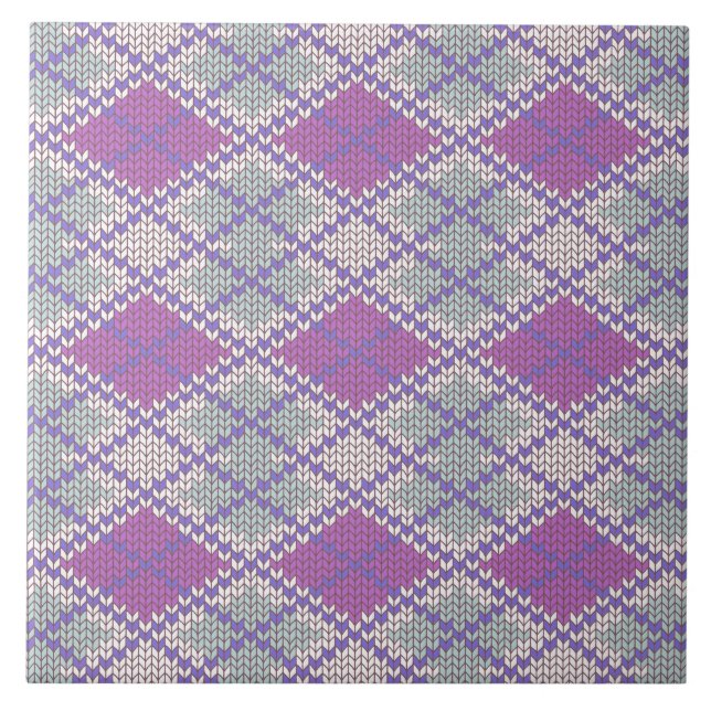 CARREAUX CÉRAMIQUES MAILLÉ ARGYLE LILAS 6x6 (Devant)