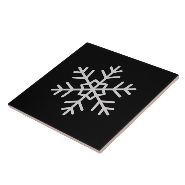Carreaux d'art en noir uni avec accent de flocon d (Côté)