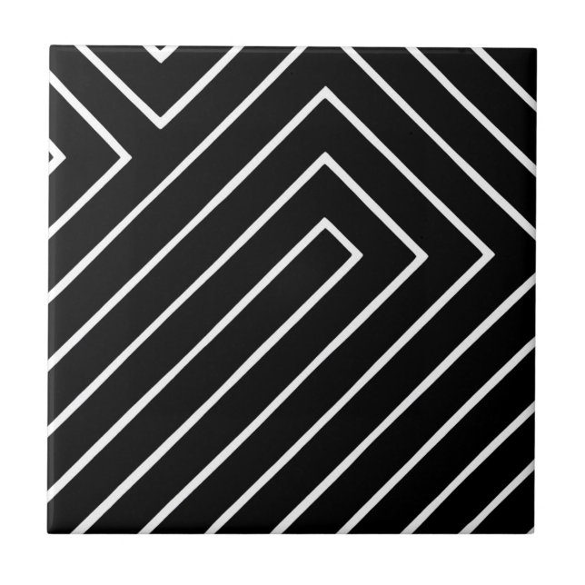 carreaux d'art géométrique noir et blanc (Devant)