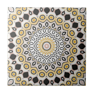 carreaux d'art motif jaune moutarde
